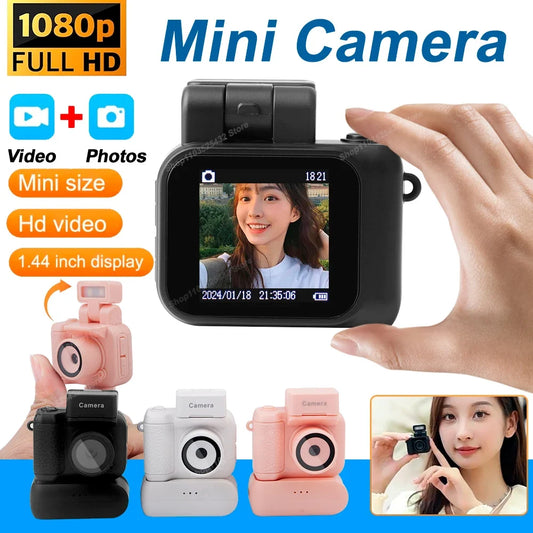 Y4000 Mini Digital Camera - HD 1080P Portable Video Recorder with Screen, Flash Light, Battery Dock & Compact Retro Design