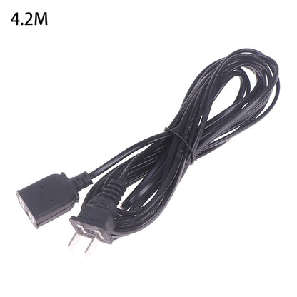AC Power Cord with ON/OFF Switch - Two-Pin Plug Extension Cable Adapter for Home & Electronics