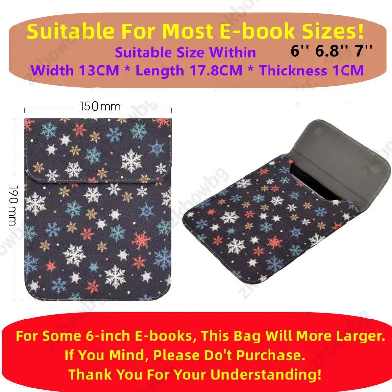Magnetic Kindle Sleeve Case - Protective Pouch Cover for Paperwhite 10th-12th Gen & Colorsoft 6-7 Inch Models