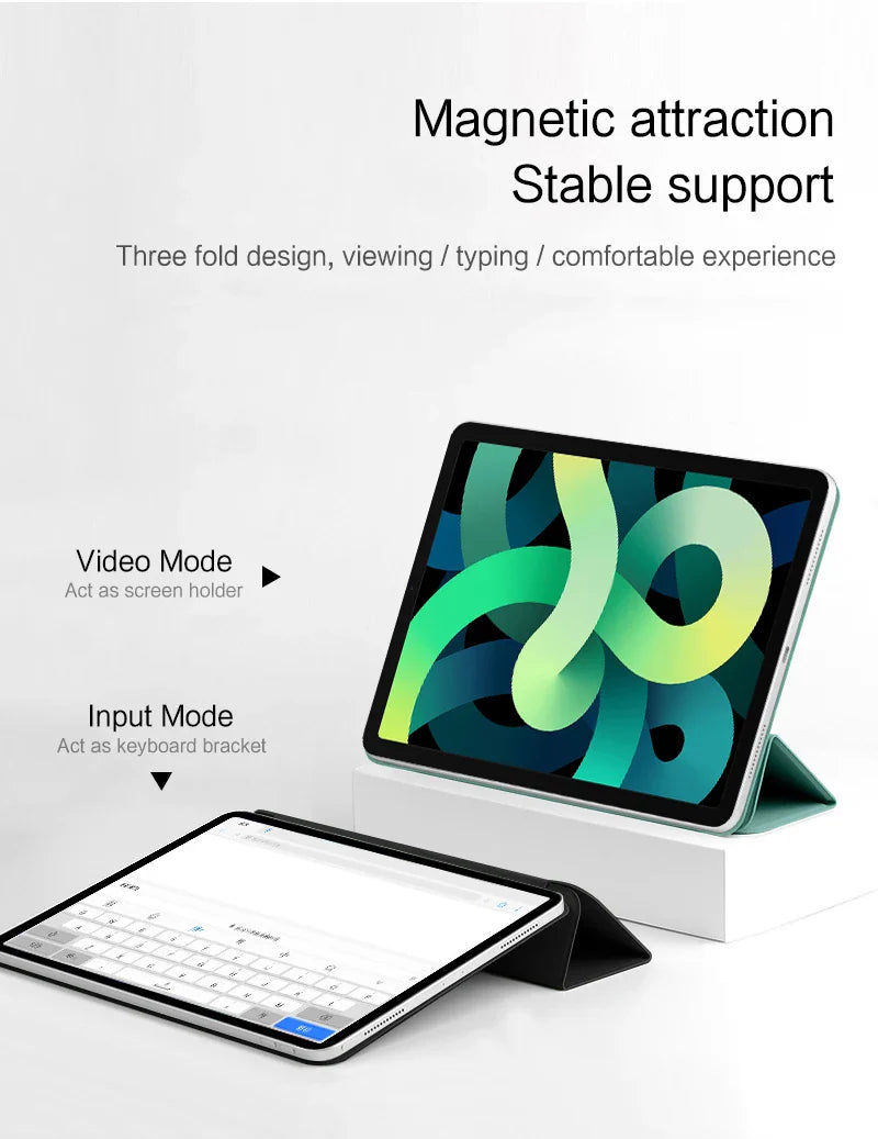 Smart Folio Case for iPad Air 11 (2024), Air 5/4, Pro 11/12.9 (2018-2022) – Magnetic Funda for iPad Mini 6