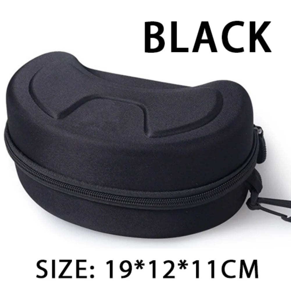 Portable EVA Ski Glasses Protector Case for Snowboard & Skiing Eyewear - Zipper Hard Box Holder (No Goggles)