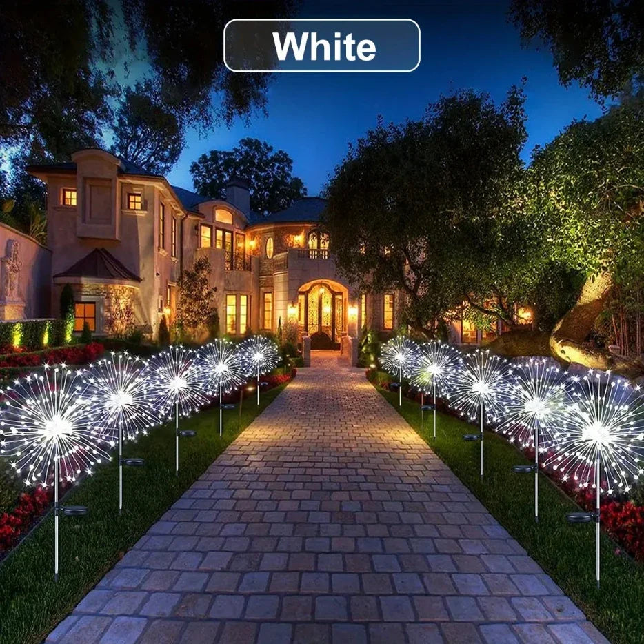 8-Mode Solar Outdoor LED Globe Lamp – Dandelion Fireworks Light with 90/120/150/180/200 LEDs for Garden, Lawn & Holiday Decorations