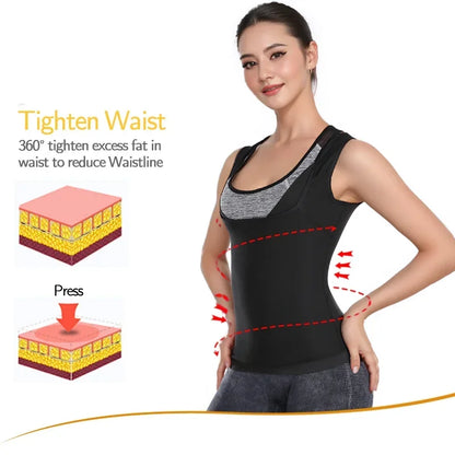 Women’s Sauna Suit Body Shaper Vest - Heat Trapping Slimming Workout Tank Top for Weight Loss Training & Fitness