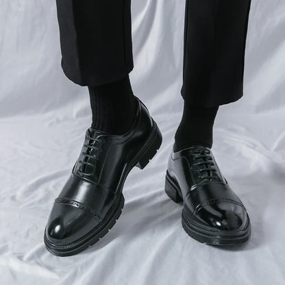 Men’s Classic Brogue Leather Shoes - Wedding, Business & Casual Dress Shoes for Men