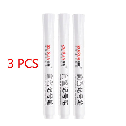 White Marker Pen Set - Waterproof Oil-Based Gel Pens for DIY, Graffiti, Sketching & School Supplies