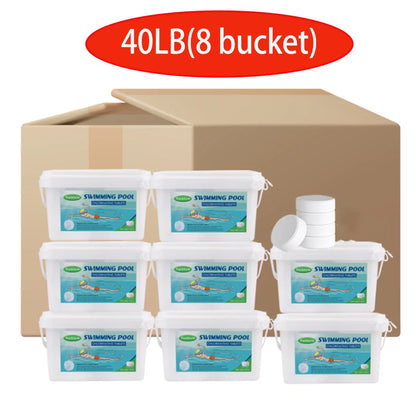 3-Inch 40 lbs Stabilized Pool Chlorine Tablets – Slow Dissolving for Pools, Hot Tubs & Spas