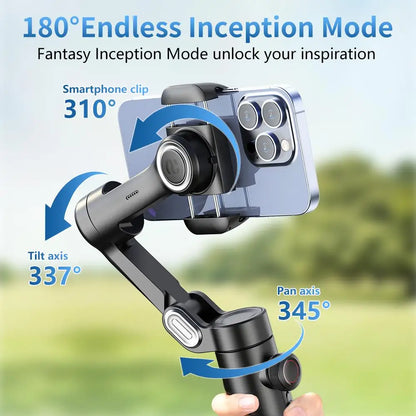 AOCHUAN 3-Axis Smartphone Gimbal - Handheld Stabilizer with Fill Light & Face Tracking for iPhone Android Vlogging