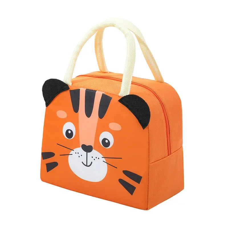 Cartoon Children’s Lunch Bag – Thermal Insulated, Waterproof Oxford Cloth Tote with Aluminum Film, Portable and High-Quality