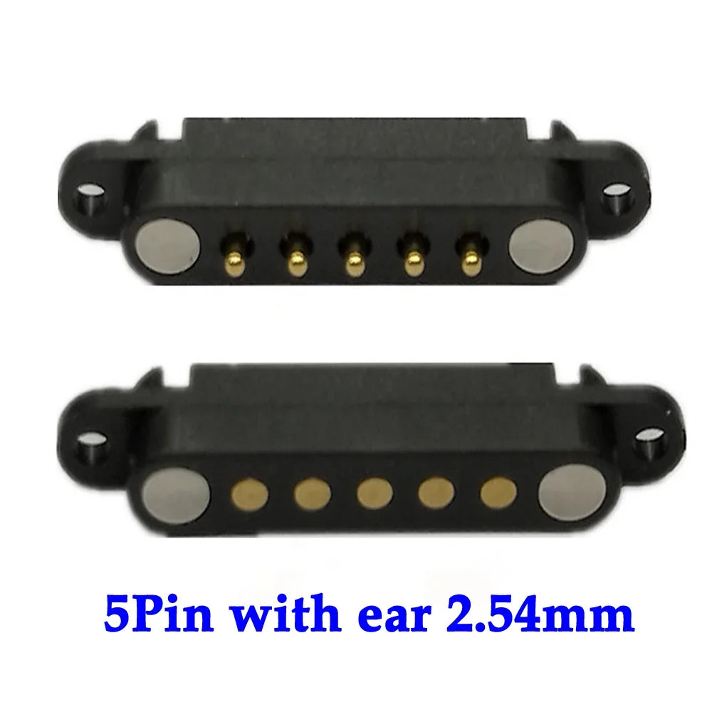 2A DC Magnetic Pogo Pin Connector - 2-5 Pin Spring Loaded Male Female Power Socket with 2.5/2.8mm Pitch