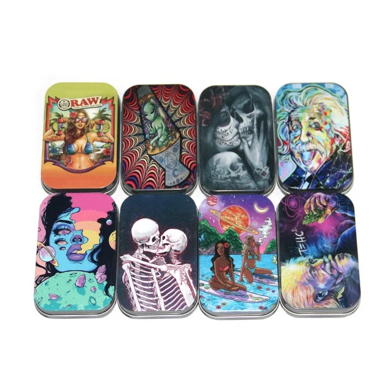 Metal Flip Storage Tin - Sealed Tobacco, Rolling Paper, Jewelry, Candy, Coin & Key Organizer