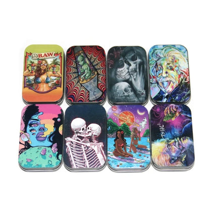 Metal Flip Storage Tin - Sealed Tobacco, Rolling Paper, Jewelry, Candy, Coin & Key Organizer