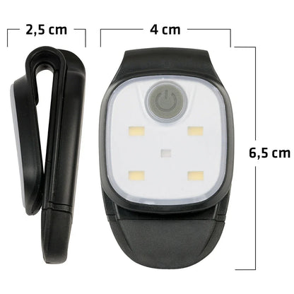 LED Clip Safety Light - USB Rechargeable Running Lamp with 4 Modes for Night Jogging, Hiking & Fishing