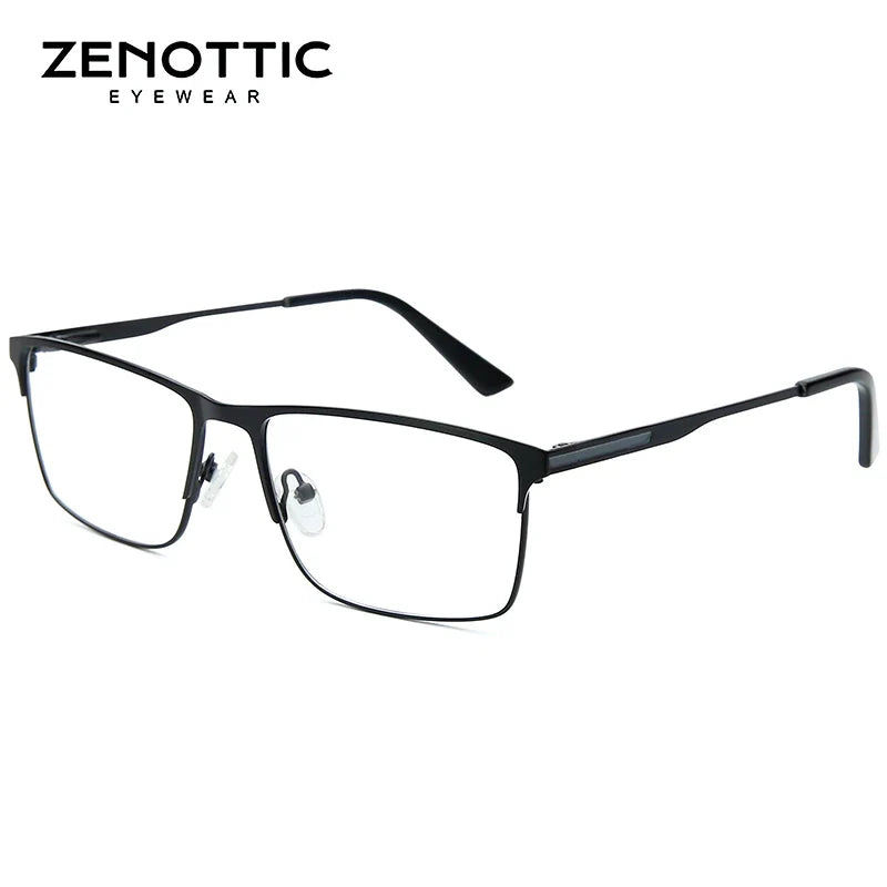 ZENOTTIC Titanium Progressive Glasses - Men's Square Anti Blue Light Photochromic Prescription Eyewear for Myopia Vision Correction