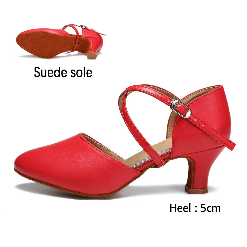 DKZSYIM Women’s Dance Shoes - Latin Tango Jazz Party Dancing Shoes with Lace-Up Closure, Suede Sole, Closed Toe & Microfiber Leather, 7 Colors