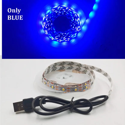 5M USB LED Strip Light - 5V SMD 3528 Waterproof Ribbon Light for Cabinets, Ceilings & Home Decor