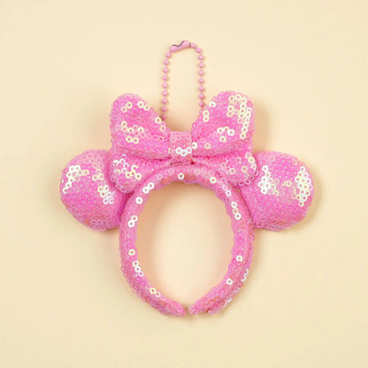 Mouse Ear Bow Pendant - Mini Sequin Bag Charm, Hair Accessory & Keychain