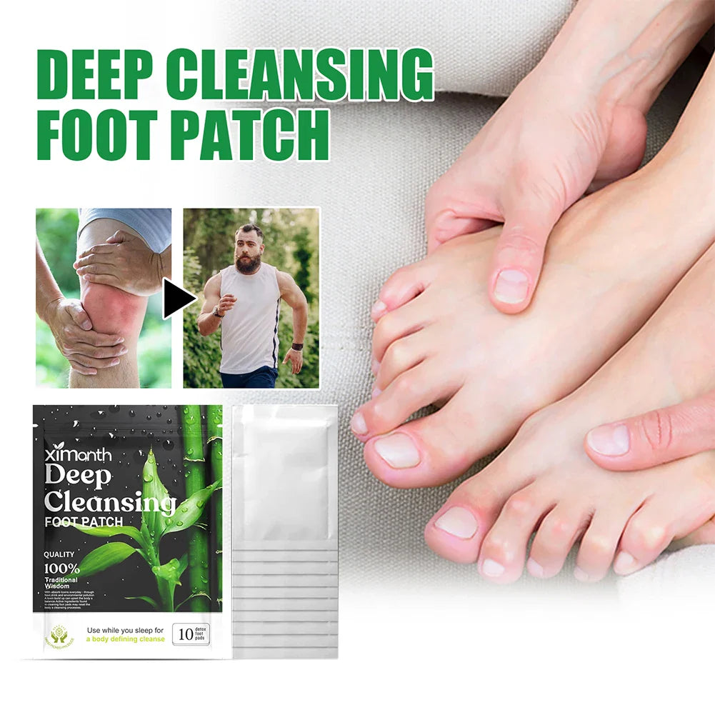 10PCS Herbal Detox Foot Patches – Deep Sleep & Stress Relief | Natural Foot Care Stickers for Body Detox & Relaxation