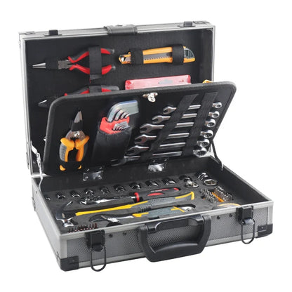 Hi-Spec 91PCS Professional Tool Set - CR-V Socket Wrench Repair Kit with Aluminum Carrying Case