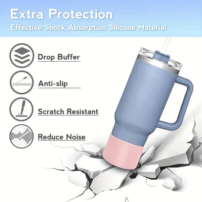 2PCS Silicone Boot Sleeve Covers – Bottom Protectors for Stanley 20/30/40oz Tumblers & Water Bottles