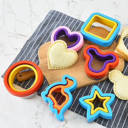 Stainless Steel Sandwich Cutter & Sealer Set - Kids DIY Food Mold and Cookie Maker Kitchen Tool