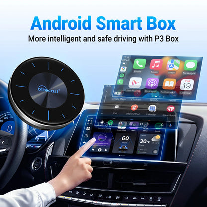 OTTOCAST P3 CarPlay AI Box – Wireless Android Auto Smart TV Adapter for Benz, Audi, Kia, Hyundai, VW, Toyota (2024)