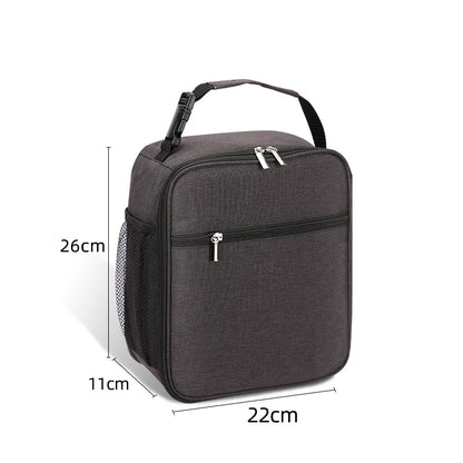 Portable Large Capacity Insulated Lunch Bag – Reusable Waterproof Oxford Cloth Cooler Bag for Men and Women