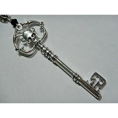 Gothic Skull Lover Key Necklace - Dark Punk Personalized Collar Jewelry Gift