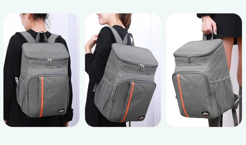 18L Portable Thermal Lunch Bag – Durable Waterproof Insulated Cooler for Food, Camping, and Outdoor Ice Storage Backpack