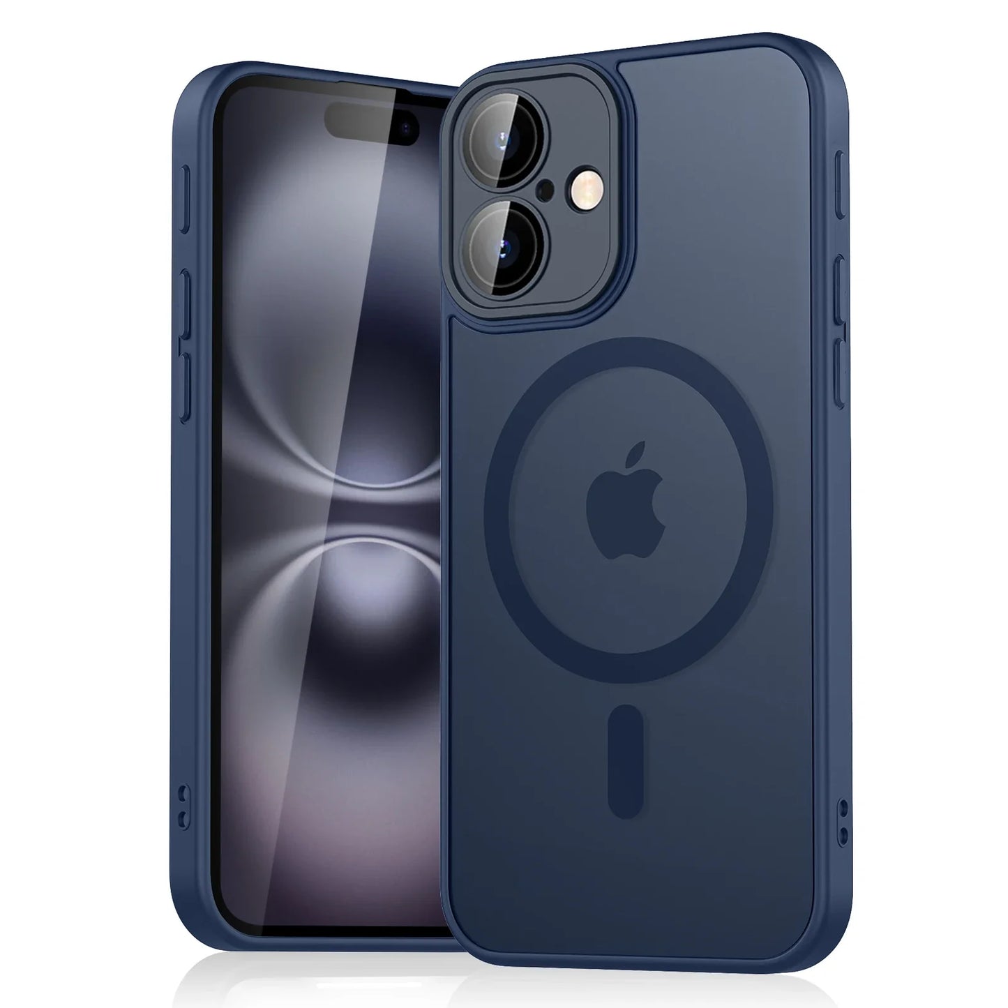 Luxury Magnetic Matte Translucent Armor Shockproof Case for Apple iPhone 11–16 – MagSafe Compatible Protective Cover for Wireless Charging