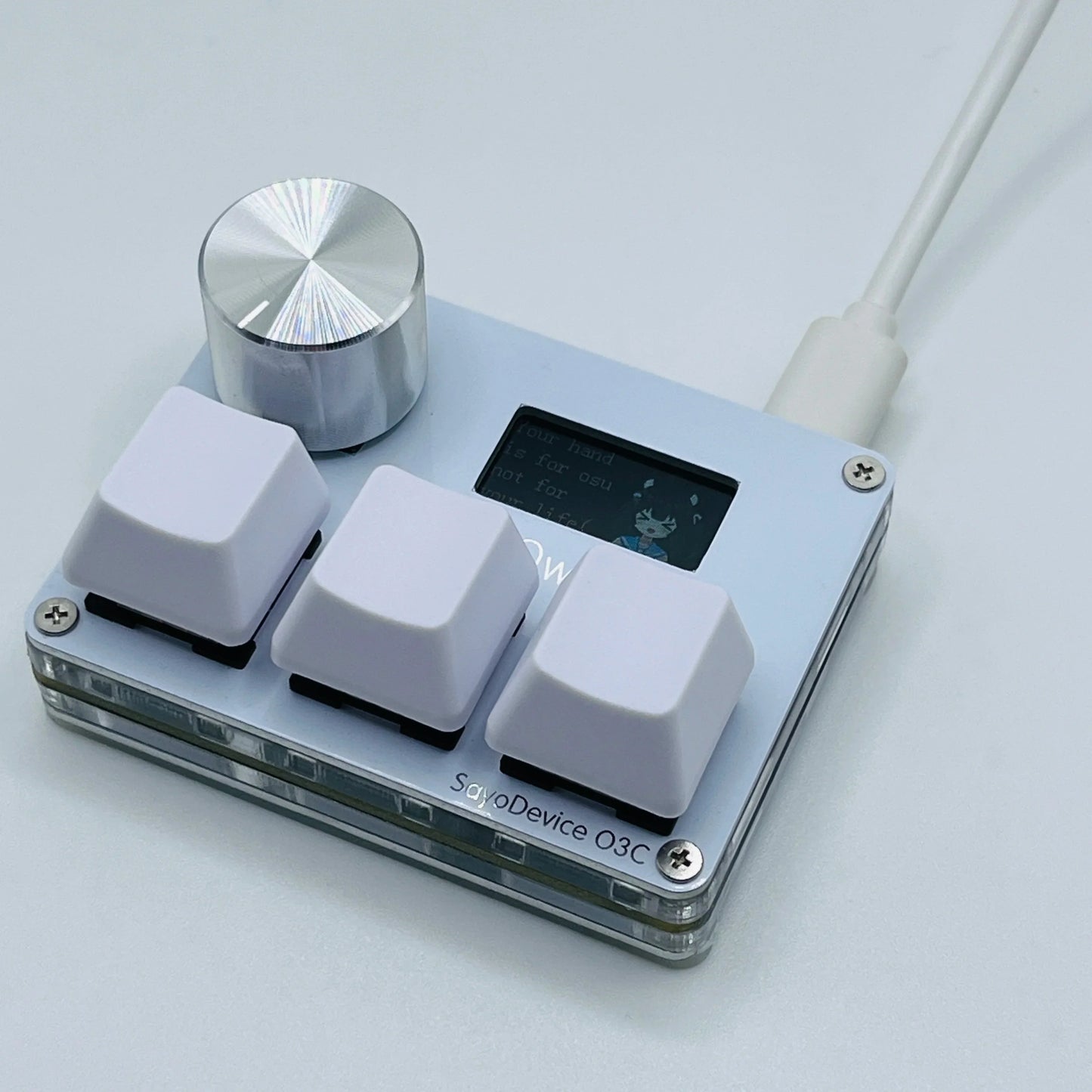 O3C SayoDevice OSU O3C Rapid Trigger Hall Switches – Magnetic Pink Keyboard Switches with Knob, Screen Copy & Paste Shortcut