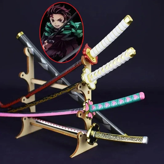 25cm Demon Slayer Metal Katana Sword Toy – Tanjirou Ghost Killer Anime Cosplay Prop & Home Decor Collection