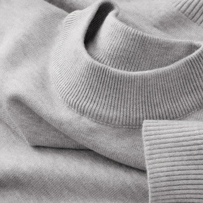 Men's Autumn Mock Turtleneck Sweater - Lightweight Warm Long Sleeve Knitted Casual Streetwear Pullover Top