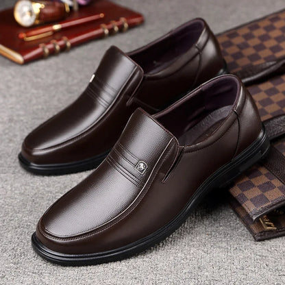 Men’s Genuine Leather Handmade Loafers - Soft Breathable Slip-On Business Casual Shoes