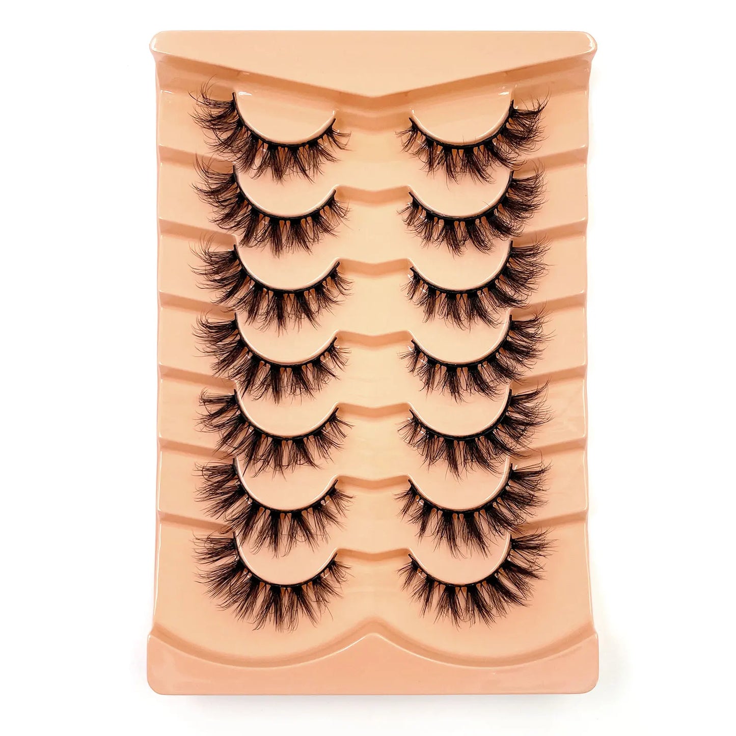 7 Pairs 3D Mink Fur False Eyelashes – Thick Short Dramatic Natural Look Makeup Lashes Wholesale