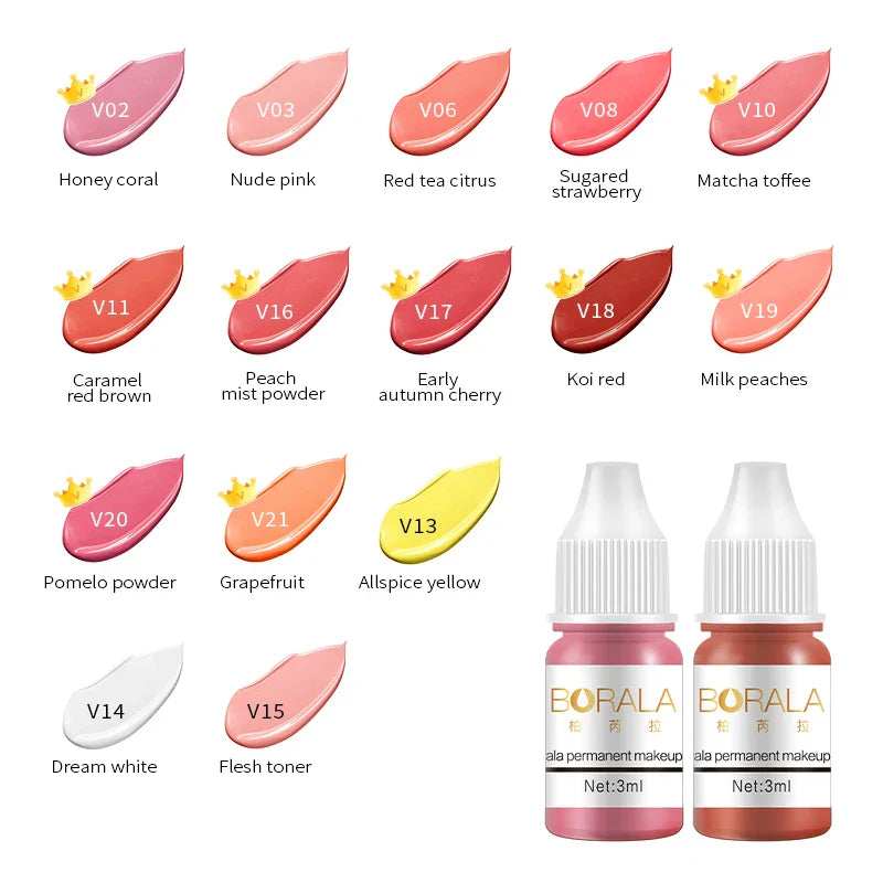 Borala 26 Colors 3ML Permanent Makeup Pigments – Sample Size for Lips, Eyebrows & Eyeliner, Beauty Art for Women