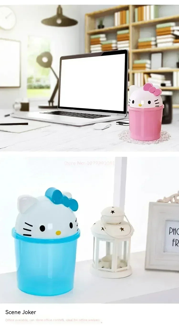 New Sanrio Hello Kitty Kawaii Dustbin – Trash Can for Living Room, Bedroom & Toilet