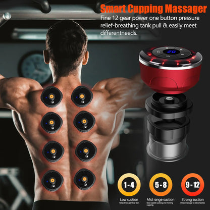 8 Cup Electric Cupping Massager with EMS and Gua Sha – Vacuum Suction, Anti-Cellulite, Magnetic Therapy, Fat Burning Body Scraper
