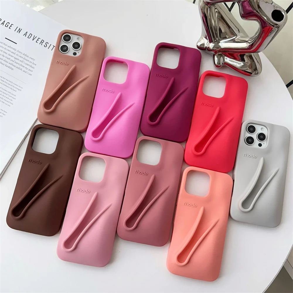 Silicone iPhone Case - 3D Toast Ribbon Espresso Cover for iPhone 12–17 Pro Max, Plus & Air