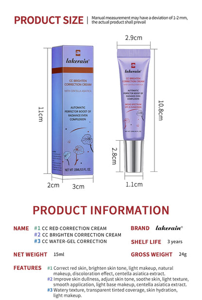 Erborian Waterproof CC Cream for Women - Moisturizing, Anti-Sweat, and Long-Lasting Makeup Protection Before Concealer
