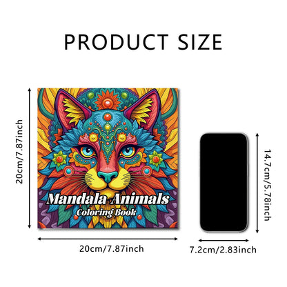 24-Page Mandala Animals Coloring Book - Creative Art & Stress Relief Activity Book for Adults, Gifts & Parties