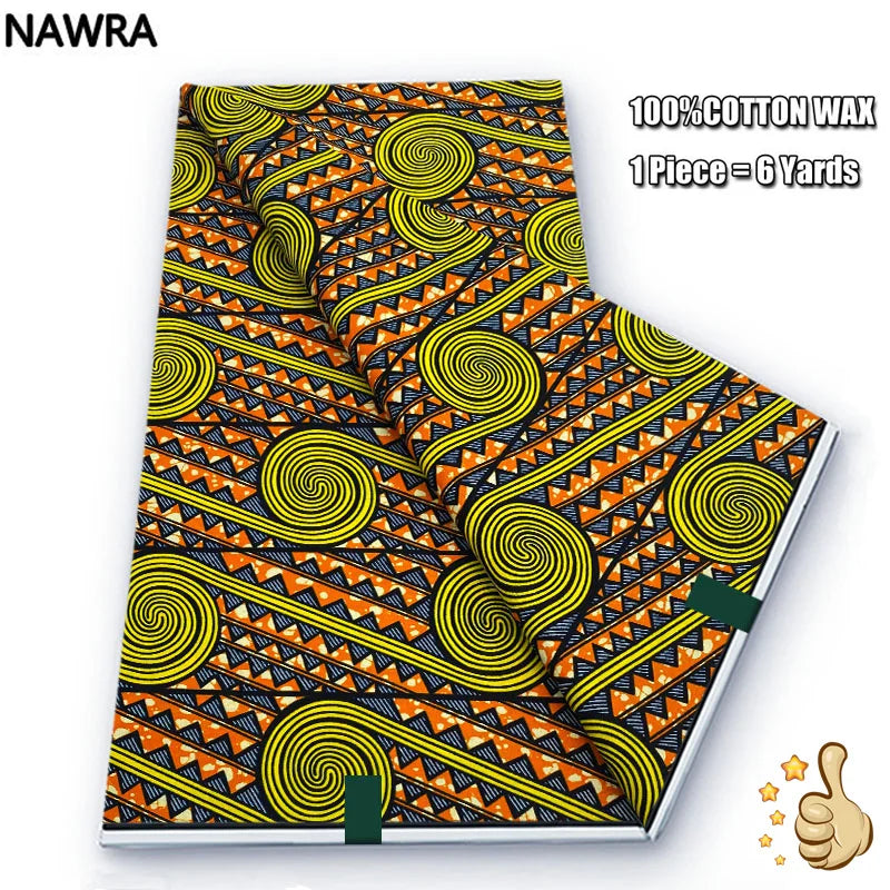 2026 African Real Wax Print Fabric - 100% Cotton Nigerian Ghana Style Pagne for Women