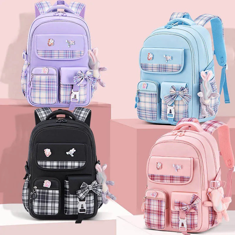 Ergonomic Spine-Protecting School Backpack | Large Capacity, Lightweight Waterproof Bag for Elementary Girls