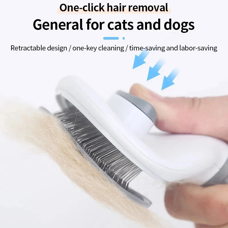 Pet Cat & Dog Hair Brush – Stainless Steel Grooming Comb for Long Hair Pets, Dog Cleaning & Care Accessories