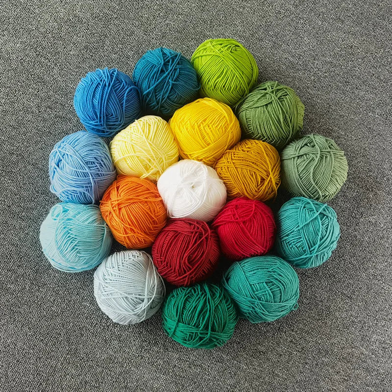 40-50g/Set 4ply Milk Cotton Knitting Yarn – Dyed Lanas for Crochet, Sweaters, Hats & Dolls, Affordable Craft Supplies