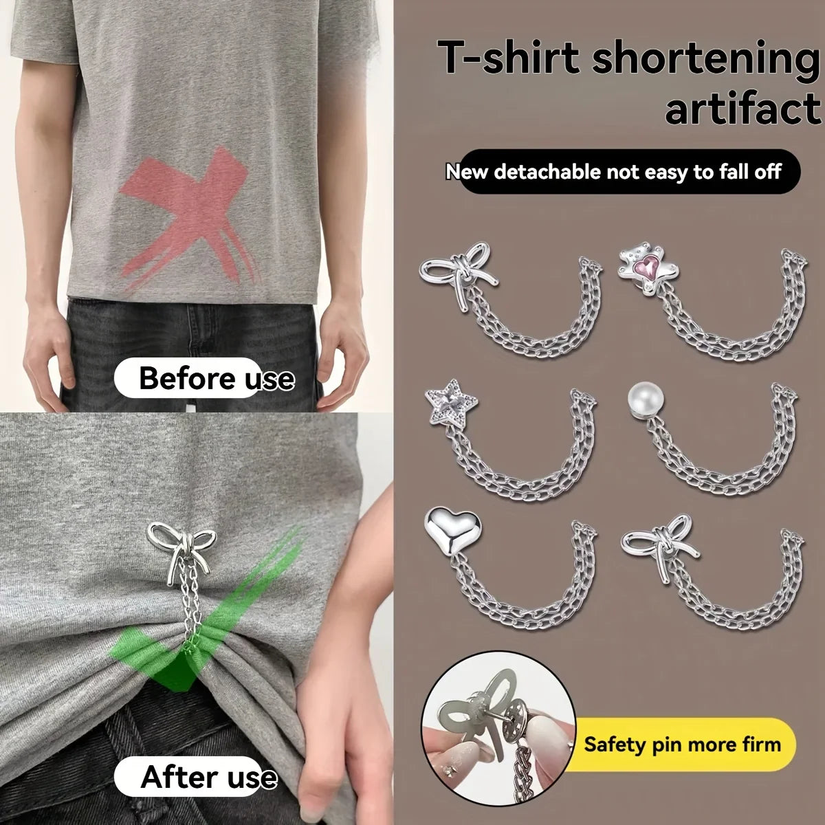 Women’s Butterfly Clothing Clips - Adjustable Sleeve Shortening & Fashion Fixing Accessories for Shirts, Dresses & Pants