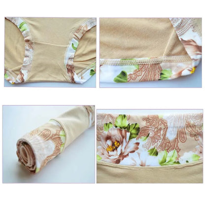 5Pcs Women’s Printed Panties Set - Soft Floral Brief Underwear & Comfortable Sexy Lingerie for Everyday Wear