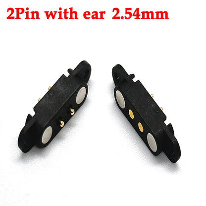 2A DC Magnetic Pogo Pin Connector - 2-5 Pin Spring Loaded Male Female Power Socket with 2.5/2.8mm Pitch