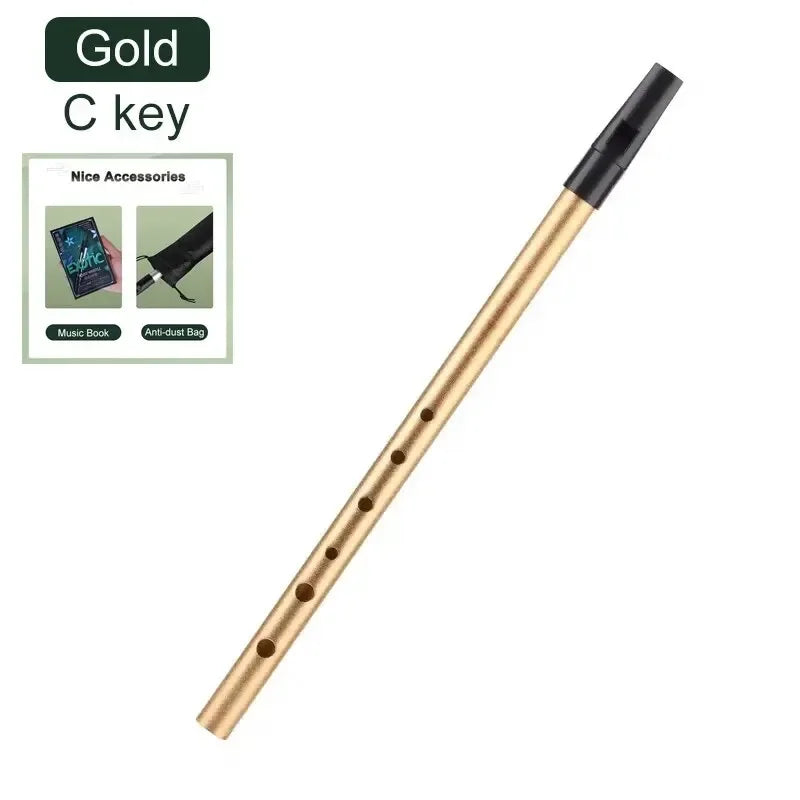 Miwayer Irish Tin Penny Whistle Flute C/D Key – 6 Hole Traditional Irish Music Instrument