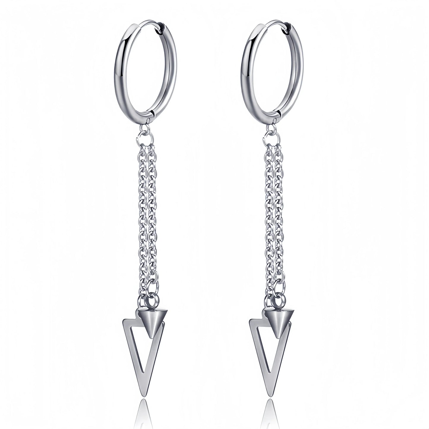 Long Hanging Cross & Leaf Hoop Earrings – Vintage Stainless Steel Hip Hop Unisex Jewelry Accessories