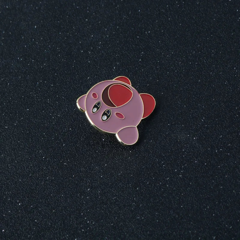 Kirby Anime Enamel Pin - Cute Backpack Badge Brooch Accessory for Manga Fans & Collectible Gifts